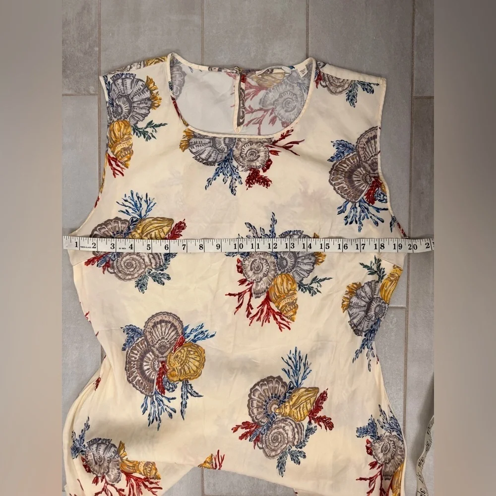 DOEN Alamere Seashell Bias Cut Sleeveless Mini Dress in Mer Botanique Size XL - Picture 10 of 10